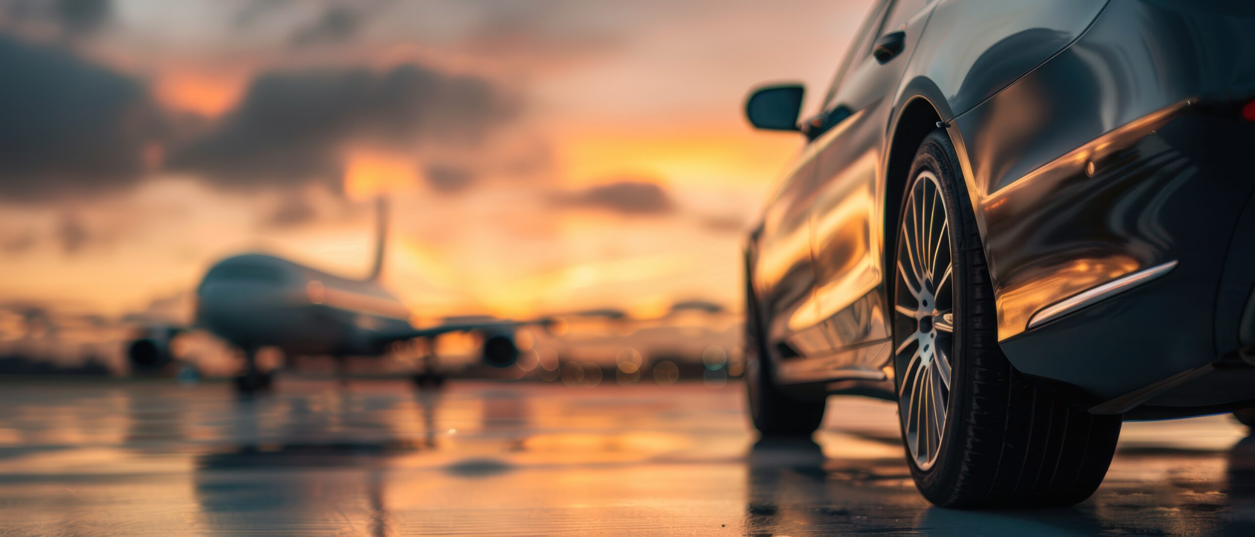 Professional airport transfer service with a luxury vehicle